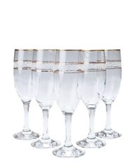Набор бокалов для шампанского декорированных под золото 190 мл MISKET ArtCraft 31-146-083