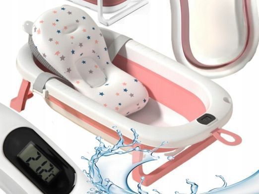 Детская ванночка складная с подушкой и встроеным термометром Kanzaa Pink 4870 фото