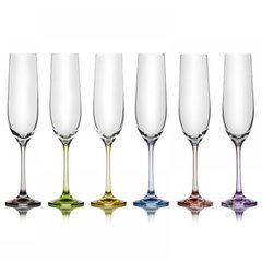 Набор бокалов для шампанского 6 шт. 190 мл Bohemia Rainbow 40729 190S D4641