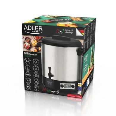 Прилад для домашнього консервування та пастеризації, термопот Adler AD 4496, обʼєм 28 л, AD 4496 фото