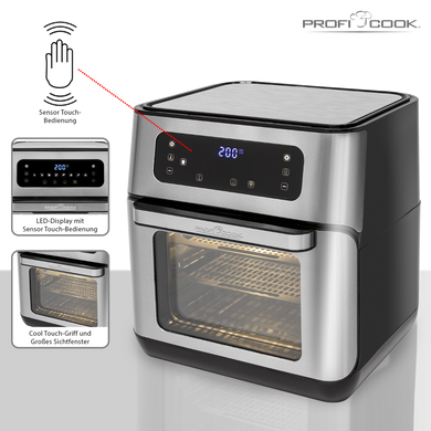 Багатофункціональна електропіч PROFI COOK PC-FR 1200 H Hot Air Fryer (11л, 9 програм, 1500Вт, Німеччина) PC-FR 1200 H Hot Air Frye фото