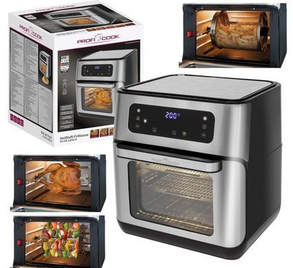 Багатофункціональна електропіч PROFI COOK PC-FR 1200 H Hot Air Fryer (11л, 9 програм, 1500Вт, Німеччина) PC-FR 1200 H Hot Air Frye фото